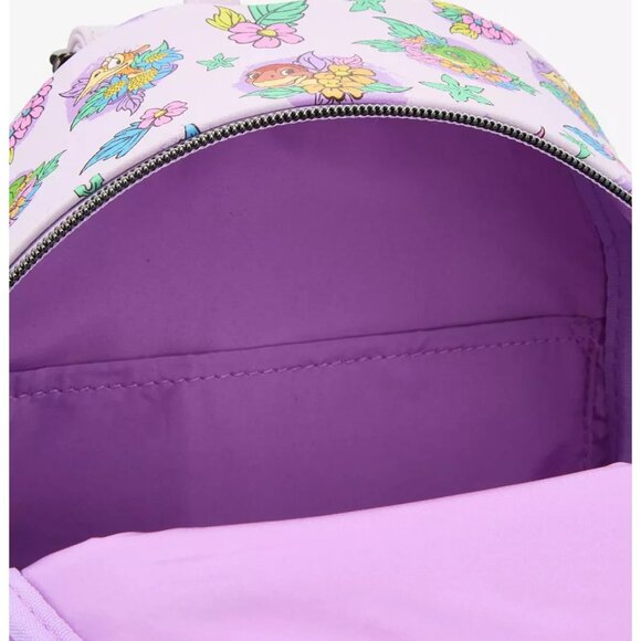 Loungefly The Land Before Time Dinosaurs Floral Purple Soft Tag Mini Backpack - Picture 11 of 12